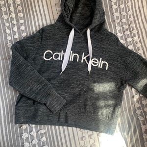 calvin klein cropped workout hoodie